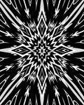 Bold Black White Starburst Pattern Rug