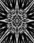 Bold Black White Starburst Pattern Rug