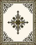 Elegant Scrollwork Ornate Design Rug