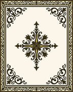 Elegant Scrollwork Ornate Design Rug