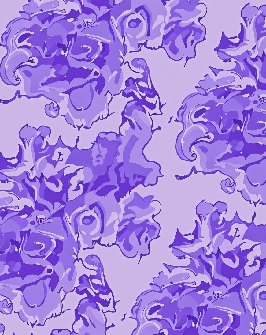 Purple Floral Abstract Pattern Rug