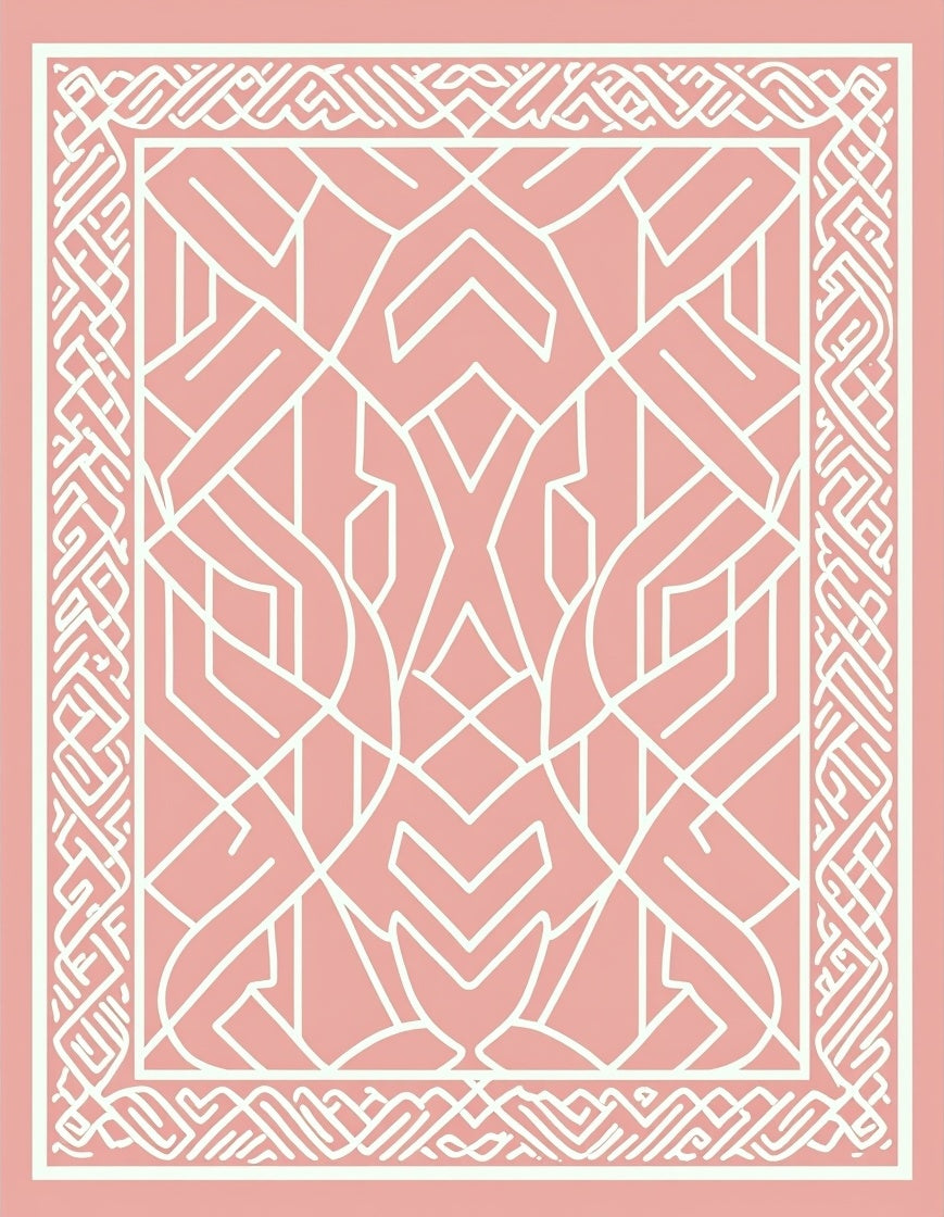 Pink Geometric Pattern Rug