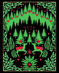 Festive Forest Scene with Reindeer Rug