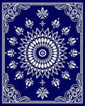 Mandala Floral Deep Blue Ornamental Design Rug