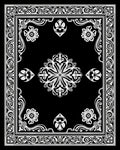 Black And White Floral Medallion Design Rug