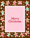 Merry Christmas Gingerbread People Border Rug