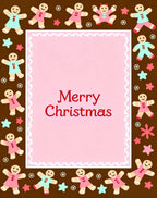 Merry Christmas Gingerbread People Border Rug