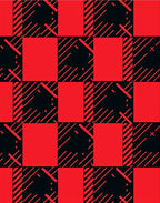 Bold Red Black Checkered Geo Pattern Rug
