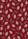 Leaf Pattern With Red Background Rug