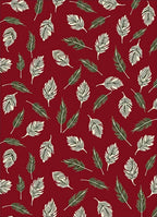 Leaf Pattern With Red Background Rug