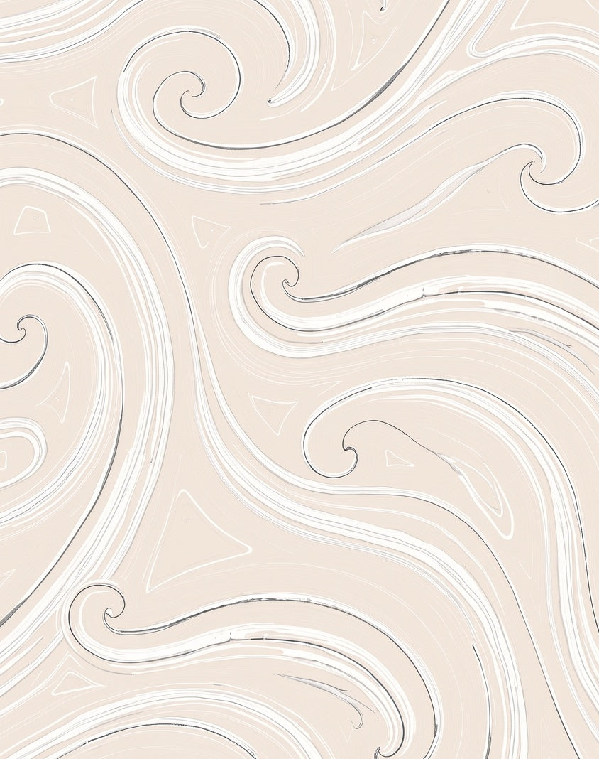 Cream Swirl Elegant Abstract Pattern Rug