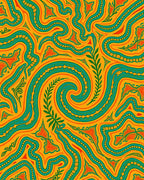 Vibrant Swirls Floral Pattern Design Rug