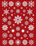 White Snowflakes Patterned Red Rug