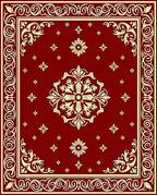 Antique Floral Border Red Rug