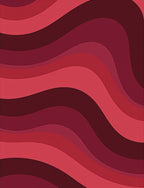 Modern Wavy Red Tones Rug