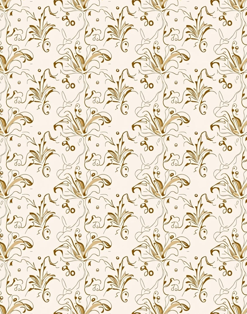 Elegant Scroll Leaf Pattern Design Rug