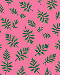 Vibrant Pink Emerald Leafy Spray Rug