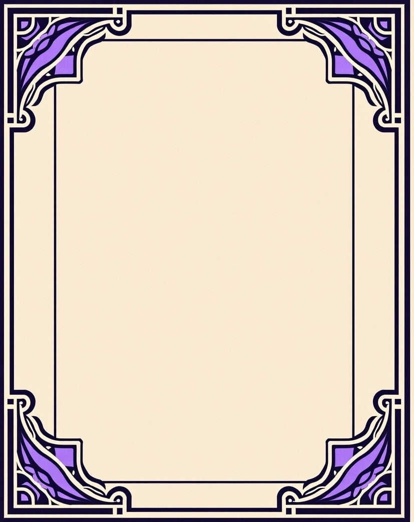 Art Nouveau Purple Geometric Border Design Rug