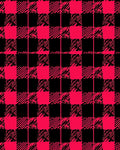 Bold Red Black Plaid Grunge Design Rug