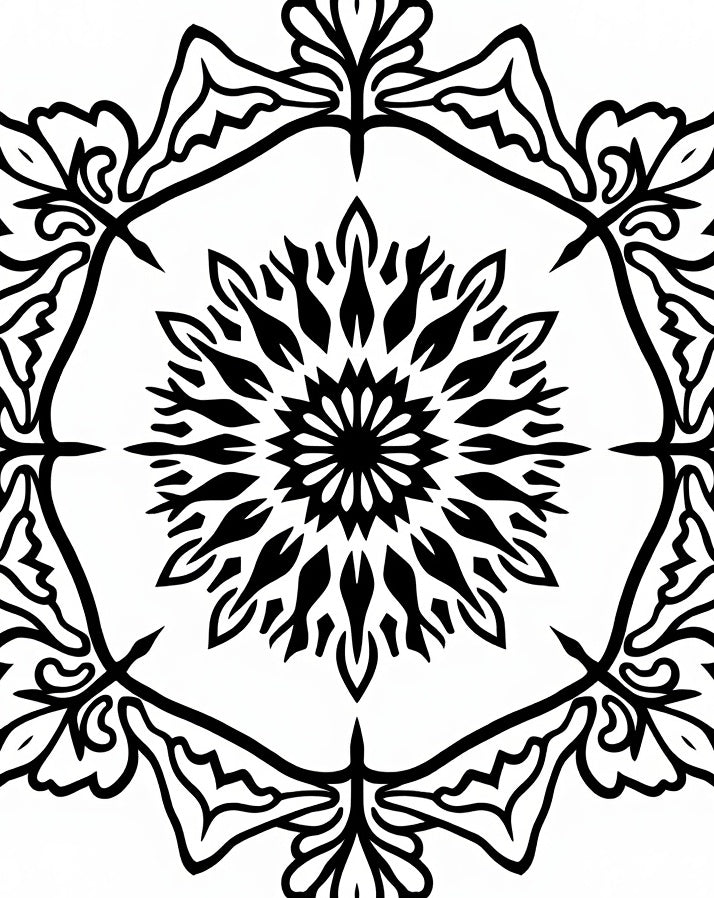 Bold Floral Mandala Style Design Rug