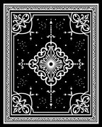 Ornate Black White Geometric Scroll Rug