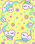 Clouds Flowers Rainbows Pattern Rug