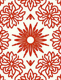 Red Floral Symmetry Patterned Rug