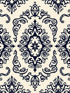 Classic Damask Swirl Pattern Rug