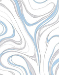 Abstract Swirl Blue Gray White Pattern Rug