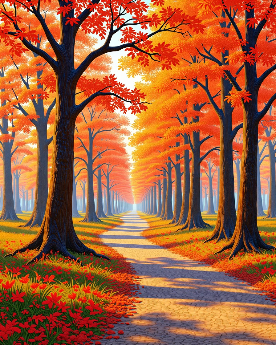 Forest Path Autumn Colors Rug