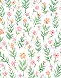 Floral Pattern With Green Stems Rug