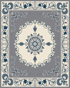 Elegant Floral Scrollwork Rug