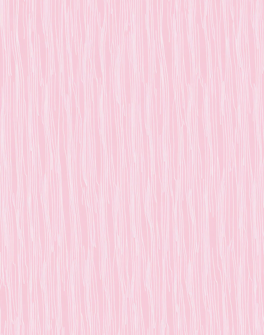 Delicate Pink White Line Art Pattern Rug