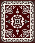 Ornate Floral Mandala Cream Border Rug