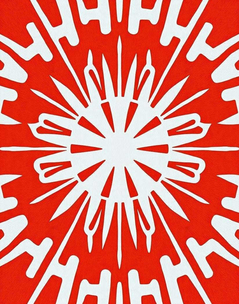 Radiant Sunburst Abstract Art Design Rug