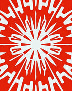 Radiant Sunburst Abstract Art Design Rug