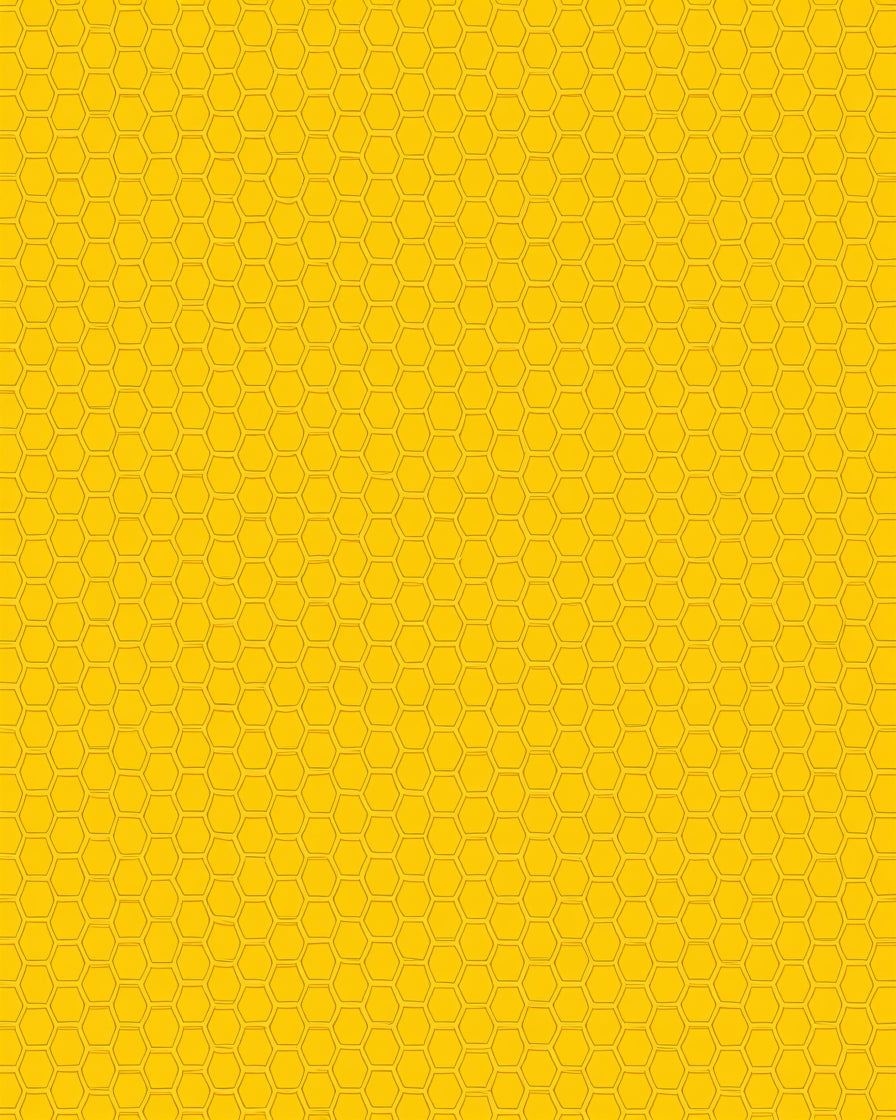 Golden Geometric Honeycomb Pattern Rug