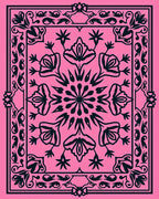 Delicate Floral Symmetry Patterned Rug