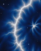 Cosmic Bolt And Stars Pattern Rug