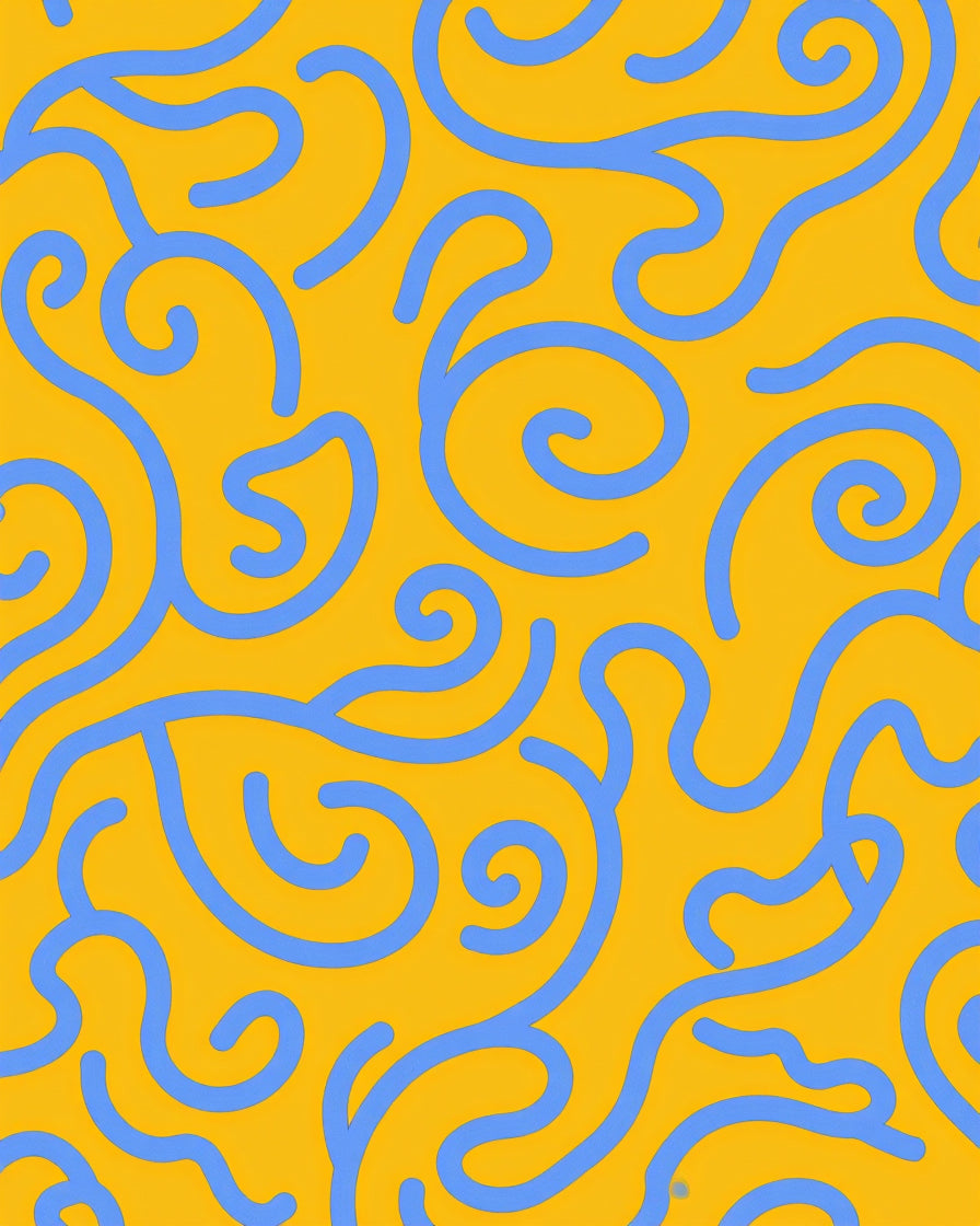 Curvy Swirl Pattern With Bold Lines Rug