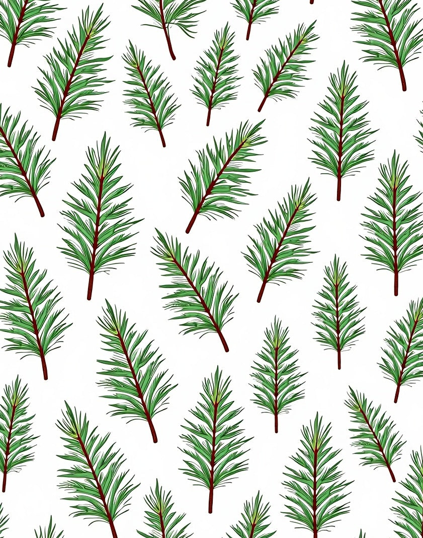 Green Fir Sprigs Pattern Rug