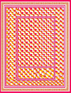 Pink Yellow Abstract Geometric Pattern Rug