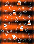 Spooky Candy Corn Ghosts Pattern Rug