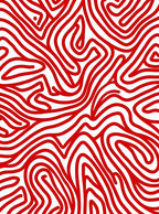 Bold Red Organic Lines Design Rug