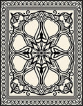Ornate Black Floral Mandala Border Design Rug