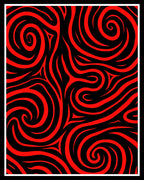 Bold Red Swirl Abstract Pattern Rug