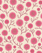 Whimsical Pink Daisy Floral Pattern Rug
