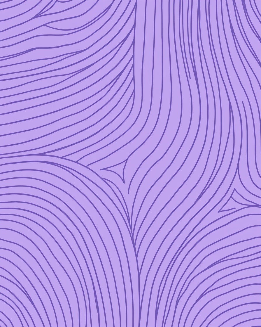 Abstract Purple Wavy Line Art Rug