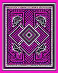 Bold Pink Black Geometric Design Rug