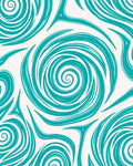 Teal Swirl Wave Pattern Rug